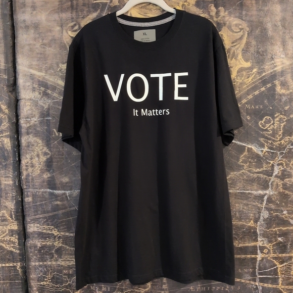 Vote It Matters Size XL T Shirt Black 100% Cotton - Picture 1 of 4